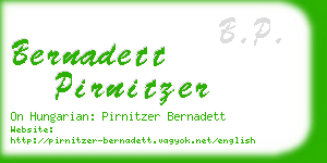 bernadett pirnitzer business card